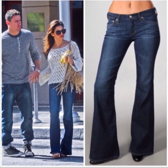 AG Adriano Goldshmied The Belle Flare Jeans Boho Gypsy Mid Rise Blue Size 30 - Picture 2 of 12